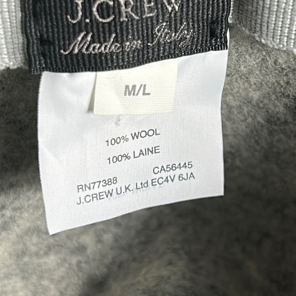 J Crew Wool Hat Grey Made In Italy Size M main image 4